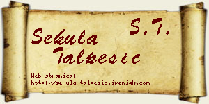 Sekula Talpešić vizit kartica